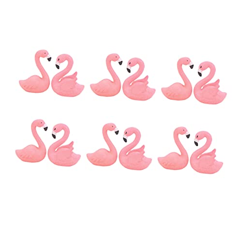 VILLFUL 12St Auto-Flamingo-Dekor Flamingo- Kuchen Flamingo Dekor Flamingo-Esstischdekoration Mini-Flamingo-Figur flamingo figur flamingo geburtstagsdeko Flamingo-Ornament von VILLFUL