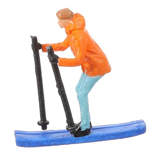 VILLFUL 164 Ski Mädchen – Orange Miniaturmodell Skifahren Menschenfigur Sandtisch Minifigur Mini Menschenmodell Dekoratives Architekturmodell Simulation Menschenmodell Mini von VILLFUL