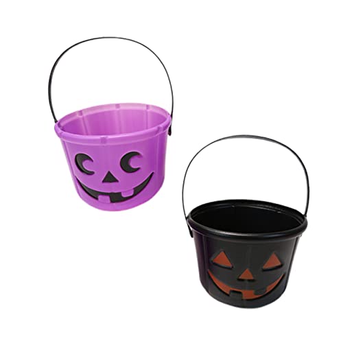 VILLFUL 2 Stück Kürbis Eimer Für Süßigkeiten Die Dekoration Halloween Kürbis Zubehör Kinder Halloween Leckerei Süßigkeitseimer Halloween Süßigkeitshalter Halloween von VILLFUL