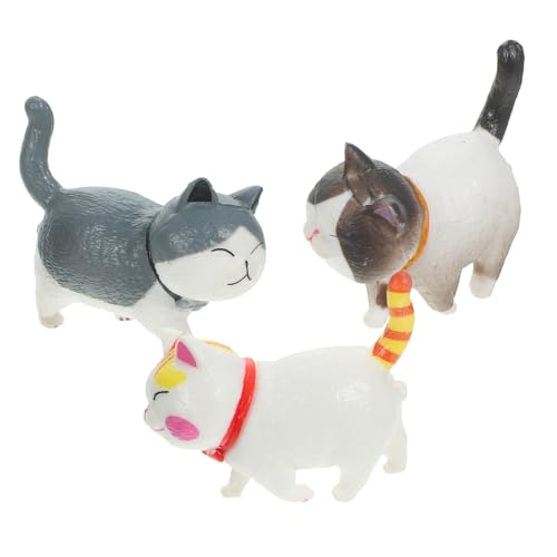 VILLFUL 3 Stück Kugelglocke Katze Tischdekoration Kuchenfigur Dekor Pvc Kuchendekoration Kuchendekoration Geburtstagskuchen Ornament Geburtstagskuchen Dekoration Cartoon von VILLFUL