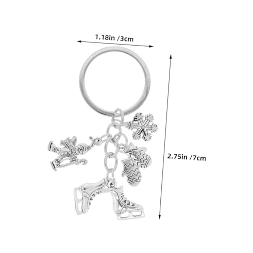 VILLFUL 4 STÜCKE Teiliges Skating Schlüsselanhänger aus Langlebiger Zinklegierung mit Schneeflocken design Vielseitig als Taschen Autoschmuck für Eislauf Wintersportliebhaber VILLFUL 4 STÜCKE Teiliges Skating Schlüsselanhänger aus Langlebiger Zinklegierung mit Schneeflocken design Vielseitig als Taschen Autoschmuck für Eislauf Wintersportliebhaber von VILLFUL