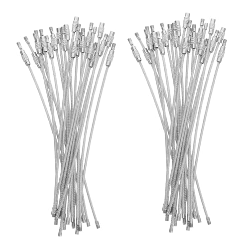 VILLFUL 50 Stück Stahl-draht Schlüsselringe mit Pvc-beschichtung Starke Langlebige Gepäckschlaufen und Verbindungselemente für Schlüsselanhänger Robustes Drahtseil für Koffer und VILLFUL 50 Stück Stahl-draht Schlüsselringe mit Pvc-beschichtung Starke Langlebige Gepäckschlaufen und Verbindungselemente für Schlüsselanhänger Robustes Drahtseil für Koffer und von VILLFUL