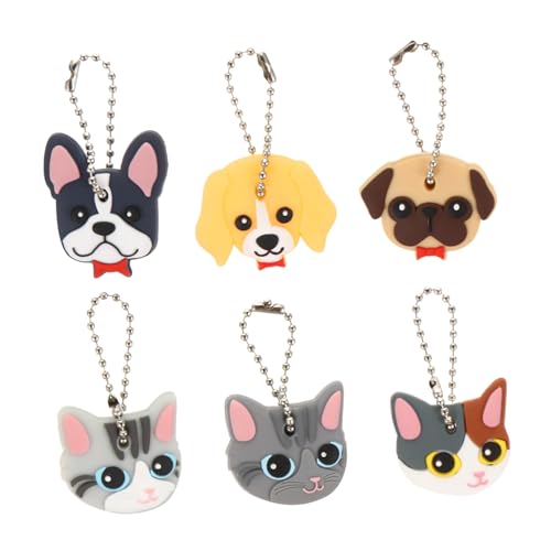 VILLFUL 6 Stück Bunte Cartoon Schlüsselabdeckungen aus Weichem Kunststoff mit Schlüsselanhänger Schützende Hausschlüssel Kappen Abnehmbar als Geschenk für Freunde und Familie VILLFUL 6 Stück Bunte Cartoon Schlüsselabdeckungen aus Weichem Kunststoff mit Schlüsselanhänger Schützende Hausschlüssel Kappen Abnehmbar als Geschenk für Freunde und Familie von VILLFUL