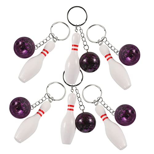 VILLFUL 6Pcs Bowling Keychain Geldbörse Charms Bowling Rucksack Anhänger Bowling Schlüsselketten Neuheit Schlüsselbund Handtasche Anhänger Charms Bowling Party Bevorzugt Mini Bowling Pin Schlüsselbund von VILLFUL