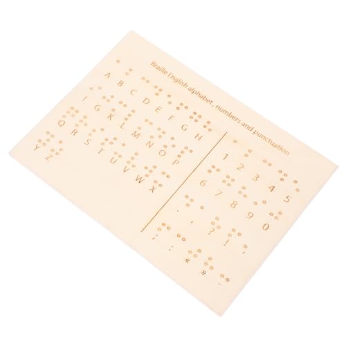 VILLFUL Blindenschrift Lernausrüstung Blindengeräte Gadgets Blindennummerntafel Blindenzubehör Holz Brailletafel Braillebücher Braille Buchstaben Lerntafeln von VILLFUL