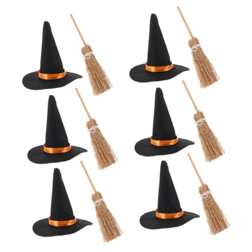 VILLFUL Mini Hexenhut und Besenset Halloween Deko Teilig Wiederverwendbar Kompakt für Tisch Regal Büro Schule Leichtes Material Kreative DIY Dekoration für Kleine Räume und Festliche VILLFUL Mini Hexenhut und Besenset Halloween Deko Teilig Wiederverwendbar Kompakt für Tisch Regal Büro Schule Leichtes Material Kreative DIY Dekoration für Kleine Räume und Festliche von VILLFUL