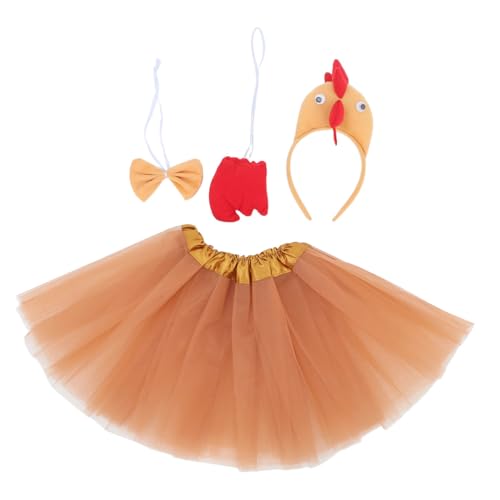 VILLFUL Ostern Huhn Kostüm Set Hahn Cosplay Stirnband Fliege Und Tutu Für Und Erwachsene Halloween Partyzubehör Bühnenauftritte von VILLFUL