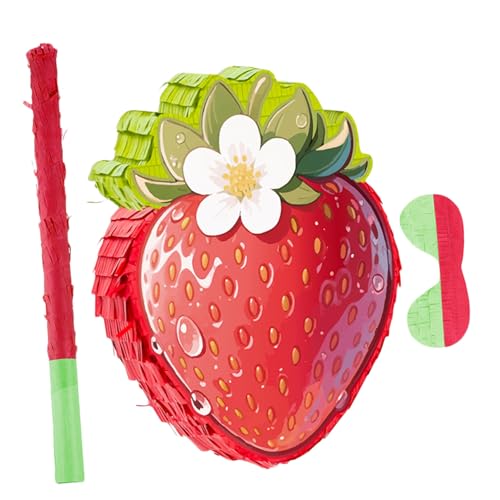 VILLFUL Rote Erdbeer-piñata aus Karton mit Stab und Augenbinde Inklusive Konfetti Robuste Sommer Party Dekoration für Erdbeer Geburtstagsspiele und Lustige Kindergeburtstagsfeier VILLFUL Rote Erdbeer-piñata aus Karton mit Stab und Augenbinde Inklusive Konfetti Robuste Sommer Party Dekoration für Erdbeer Geburtstagsspiele und Lustige Kindergeburtstagsfeier von VILLFUL