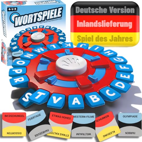 Buchstaben Spiel Deutsch - Quick Stop Spiel, Wortspiel Buchstaben Drücken mit Timer, Partyspiele für Kinder und Erwachsene, Familienspiele von VIMAZ