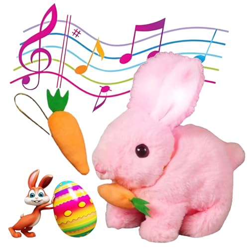 VIMAZ Bunby - Mein Realistischer Hase Bunny Toy, Ostern Hase mit Zuckungen und Hopsen, Interaktives Kuscheltier für Ostergeschenke (Rosa) von VIMAZ