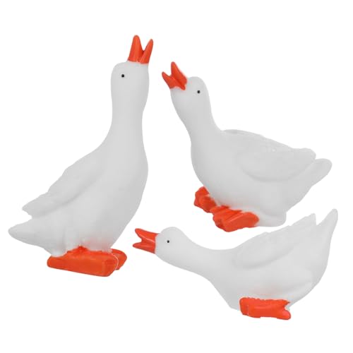 VINTORKY 12St Harz große weiße Gans für tortendeko Einschulung hühner gieskanne kinderspielzeug Mini-Fischfiguren Gänsespiel Gans Miniatur-Gans-Dekoration von VINTORKY