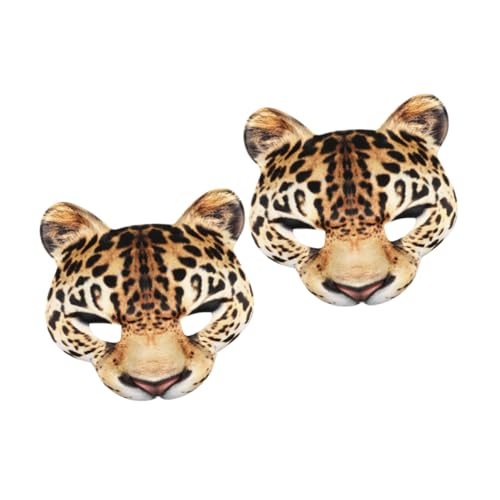 VINTORKY 2 Stück Leoparden Maske Kostüm Maske Party Maske Cosplay Maske Ornament Maske Für Party Maske Halloween Party Maske Für Festival Tier Gesichtsmaske Requisiten von VINTORKY