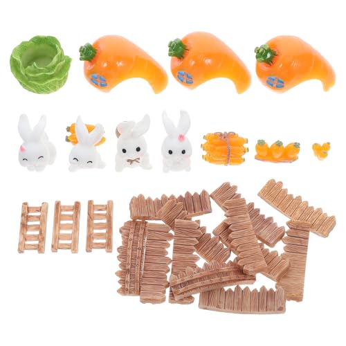 VINTORKY 26 Stücke Bunny Figuren Mini Garten Ornament Set Harz Bunny Skulptur Für Wohnkultur von VINTORKY