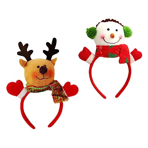 VINTORKY 2St Weihnachtsstirnband Weihnachtshaarbänder kinderkostüm weihnachtsdeko weihnachtsverkleidung santa s Haarband puppe Haarschmuck für Urlaub Stirnbänder Stoff von VINTORKY