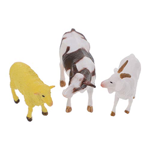 VINTORKY 3 Teiliges Set Aus Imitierten Tierfiguren Für Die Tischdekoration Realistische Miniaturkuh Schaf Und Hund Für Home Decoration Und Kreative Szenengestaltung von VINTORKY