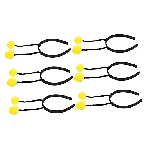 VINTORKY 6st Pelzknäuel-stirnband Stirnband Mit Clips Bandana Für Haare Hautpflege-stirnband Bienen-stirnband Stirnbänder Ameise Stirnband Außerirdische Kopfbedeckung Yellow Haarball von VINTORKY