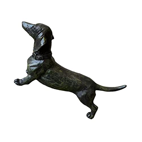 VINTORKY Dackel Ornament Aus Resin Handgefertigte Schwarze Hundedekoration Für Zuhause Und Garten Charmantes Deko Accessoire Für Hundeliebhaber von VINTORKY