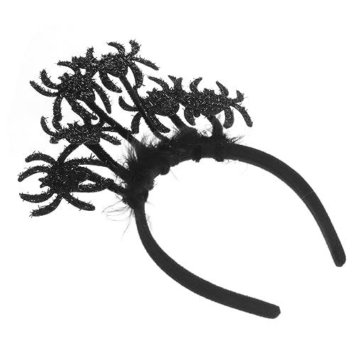 VINTORKY Halloween-Spinne Stirnband halloween haarreif halloween headband Teufel Cosplay Stirnband Halloween-Spinnennetz-Stirnband Haarband Halloween-Stirnbänder für Erwachsene Feder Black von VINTORKY