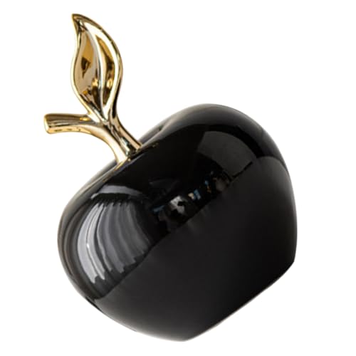 VINTORKY Keramik-Apfel-Ornament Apfel-Briefbeschwerer schwarz Weihnachtsstatue Apfel Figur Objekte Krug Weihnachtsdekoration Apfel dekorativer Mini-Apfel Apfeldekoration aus Keramik Black von VINTORKY