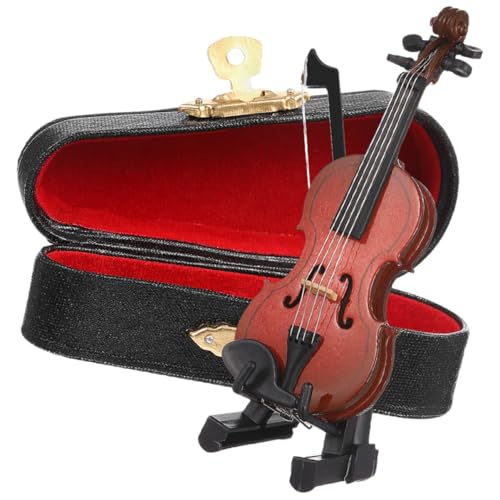 VINTORKY Mini Violine Musikinstrument Violine Miniatur Musikinstrument Modell Miniatur Violine Aus Mit Bogen Realistisches Modell Für Fotografie Puppenhaus Zubehör Und Dekoration Mit Geschenkbox von VINTORKY