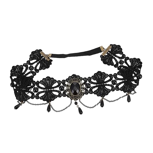 VINTORKY Stirnband Mit Spitze Gothic Haargirlande Für Halloween Cosplay Stirnband Für Damen Vintage Haarschmuck Für Partys Und Mottopartys Elegantes Haaraccessoire von VINTORKY