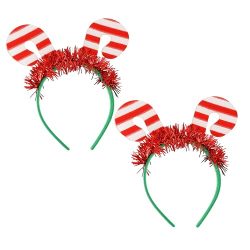 VINTORKY Weihnachts Haarreifen Mit Zuckerstangen Design Festliche Haarschmuck Für Weihnachten Party Accessoires Für Damen Und ädchen von VINTORKY