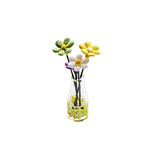 VIONNPPT Puppenhaus Miniatur Pflanze Vase, 1: 12 Puppenhaus Gartenszene DIY Topf Pflanzen Modell Mini Blumentopf Blume Grünpflanze Topfgarten Raum Dekor Zubehör von VIONNPPT