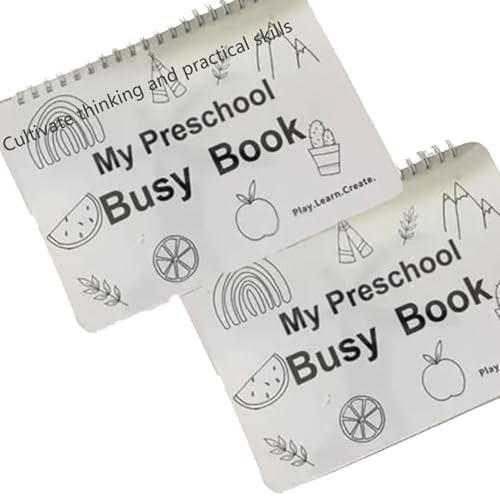 VIUXL My Preschool Busy Book, Toddler Busy Book for Kids, Toddler Busy Book Preschool Learning Activities, Education Workbook Activity Binder Learning Toys for Toddlers (2 Set) von VIUXL