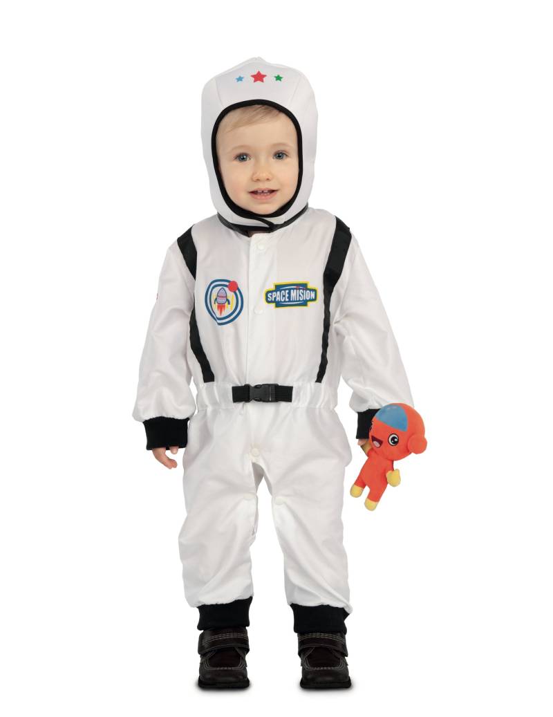 Astronauten-Kostüm für Kleinkinder mit Plüschtier Faschingskostüm weiss-schwarz von VIVING COSTUMES / JUINSA