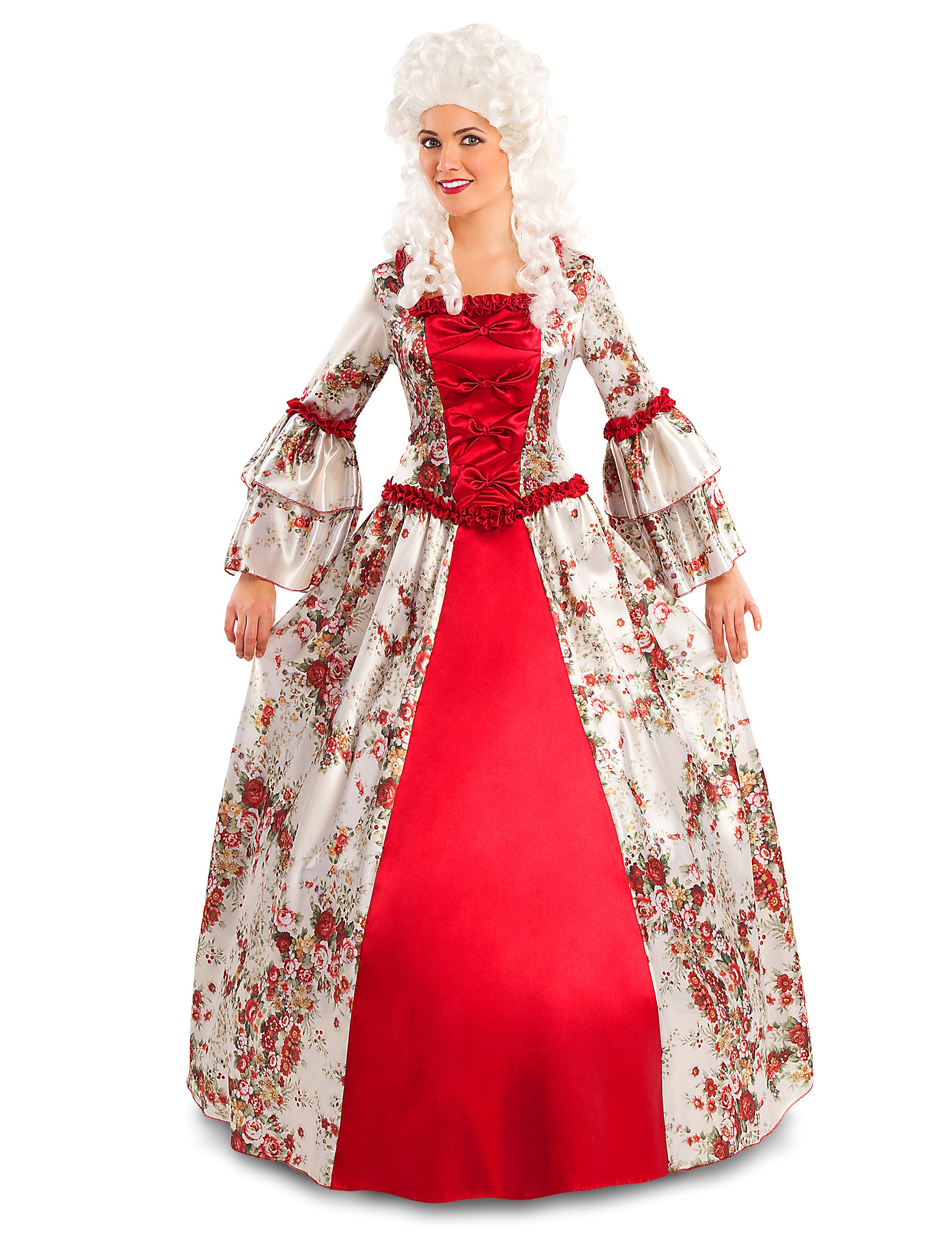 Damenkostüm Barock Mittelalter edle Prinzessin Blume Rot von VIVING COSTUMES / JUINSA