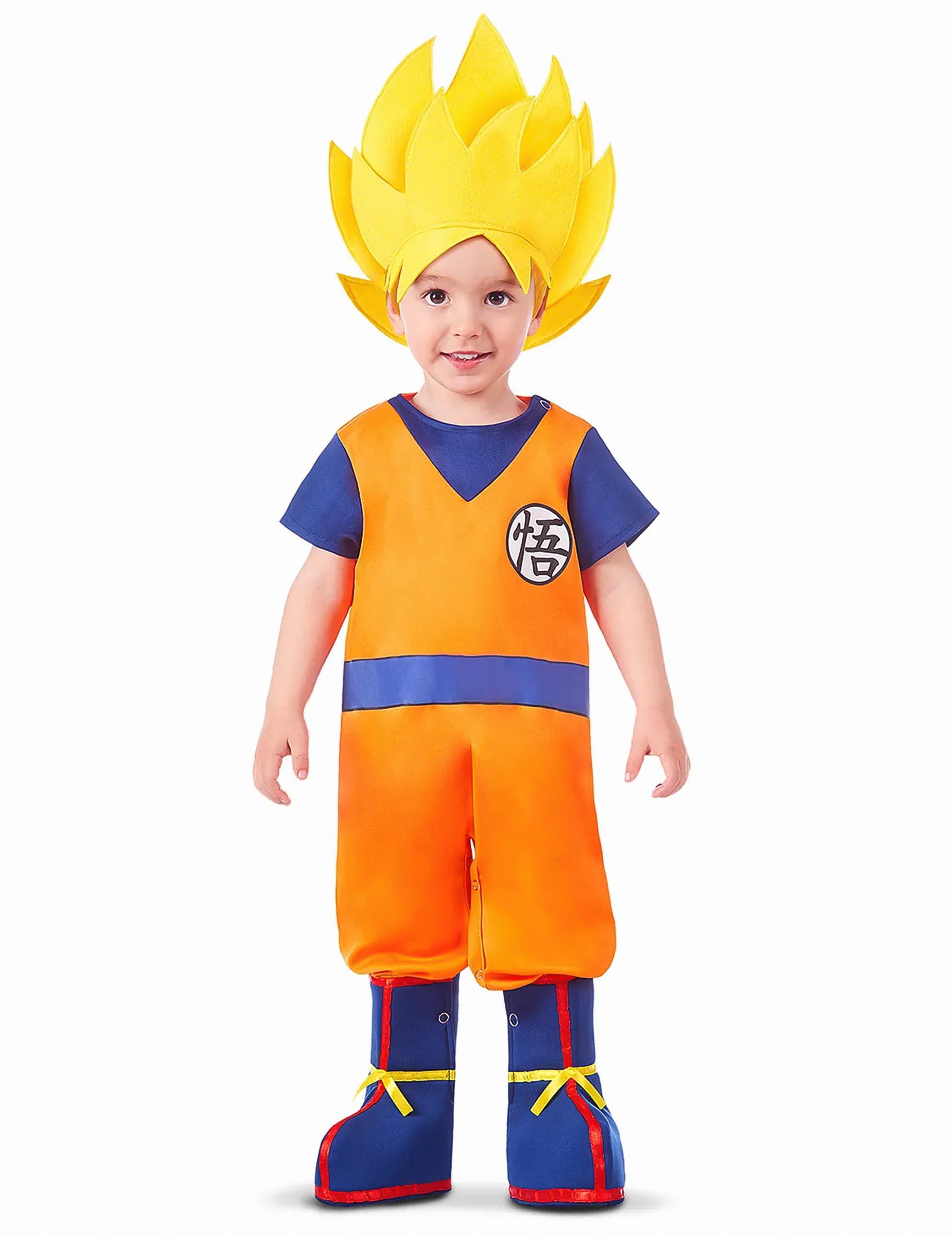 Dragon Ball Z Kinderkostüm Overall 3-teilig orange-blau von VIVING COSTUMES / JUINSA