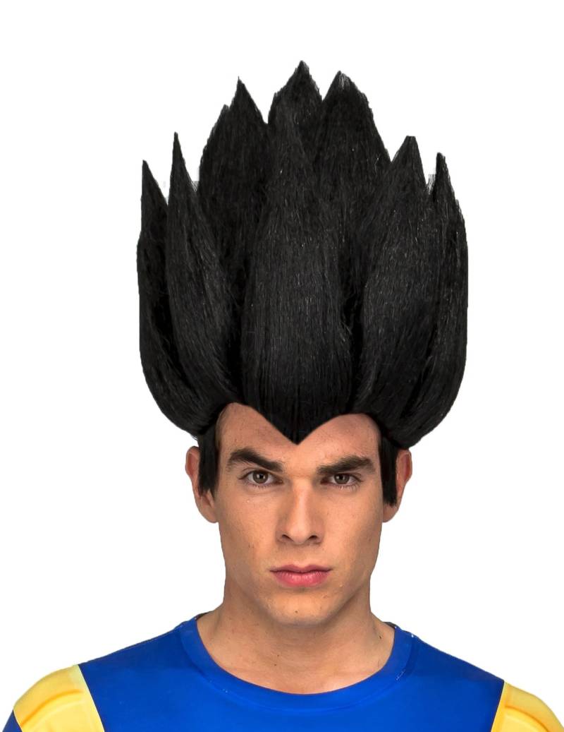 Dragon Ball Z-Perücke Vegeta Kostümzubehör schwarz von VIVING COSTUMES / JUINSA