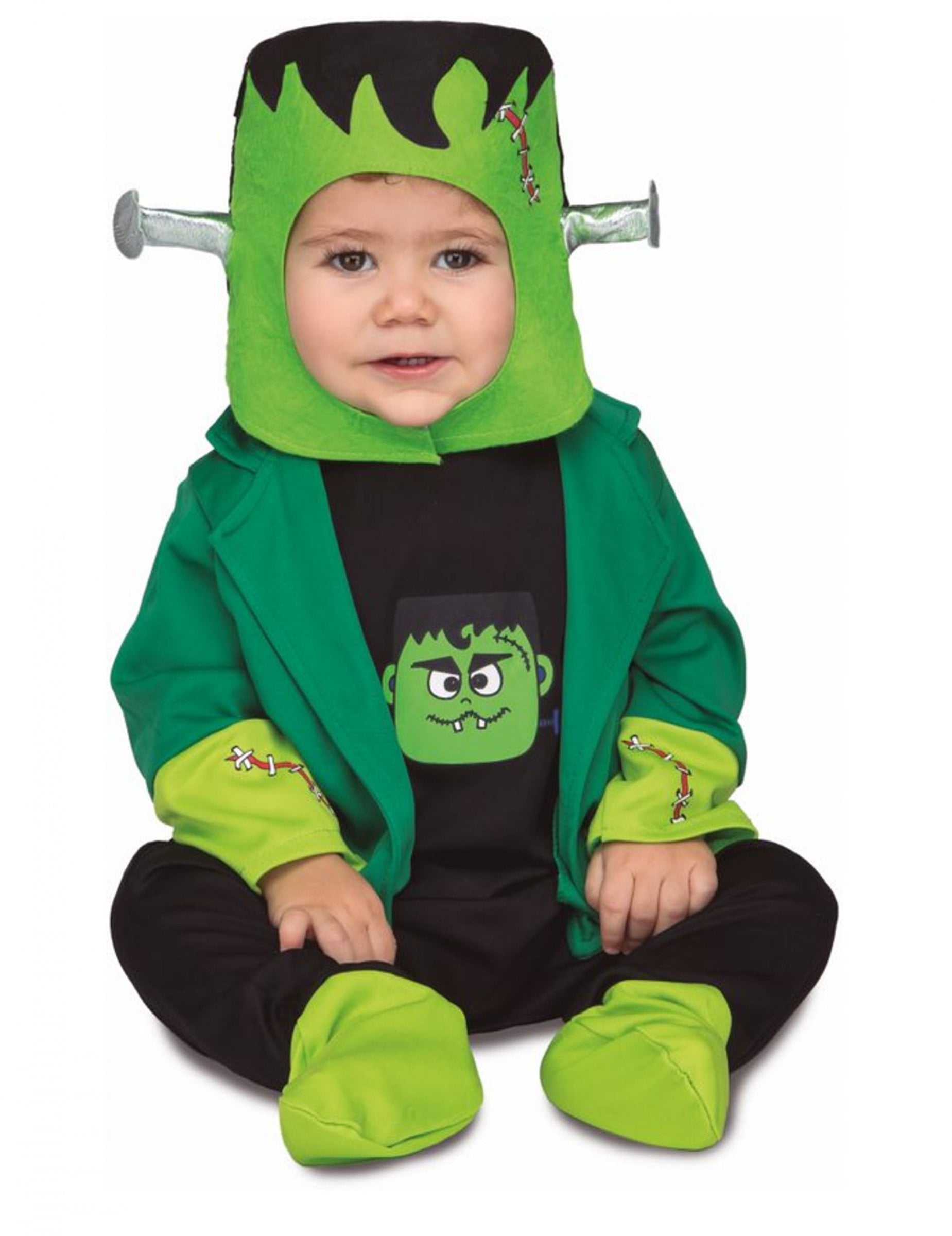 Frankymonster-Kostüm für Babys Halloween-Kostüm grün-schwarz Frankymonster-Kostüm für Babys Halloween-Kostüm grün-schwarz von VIVING COSTUMES / JUINSA