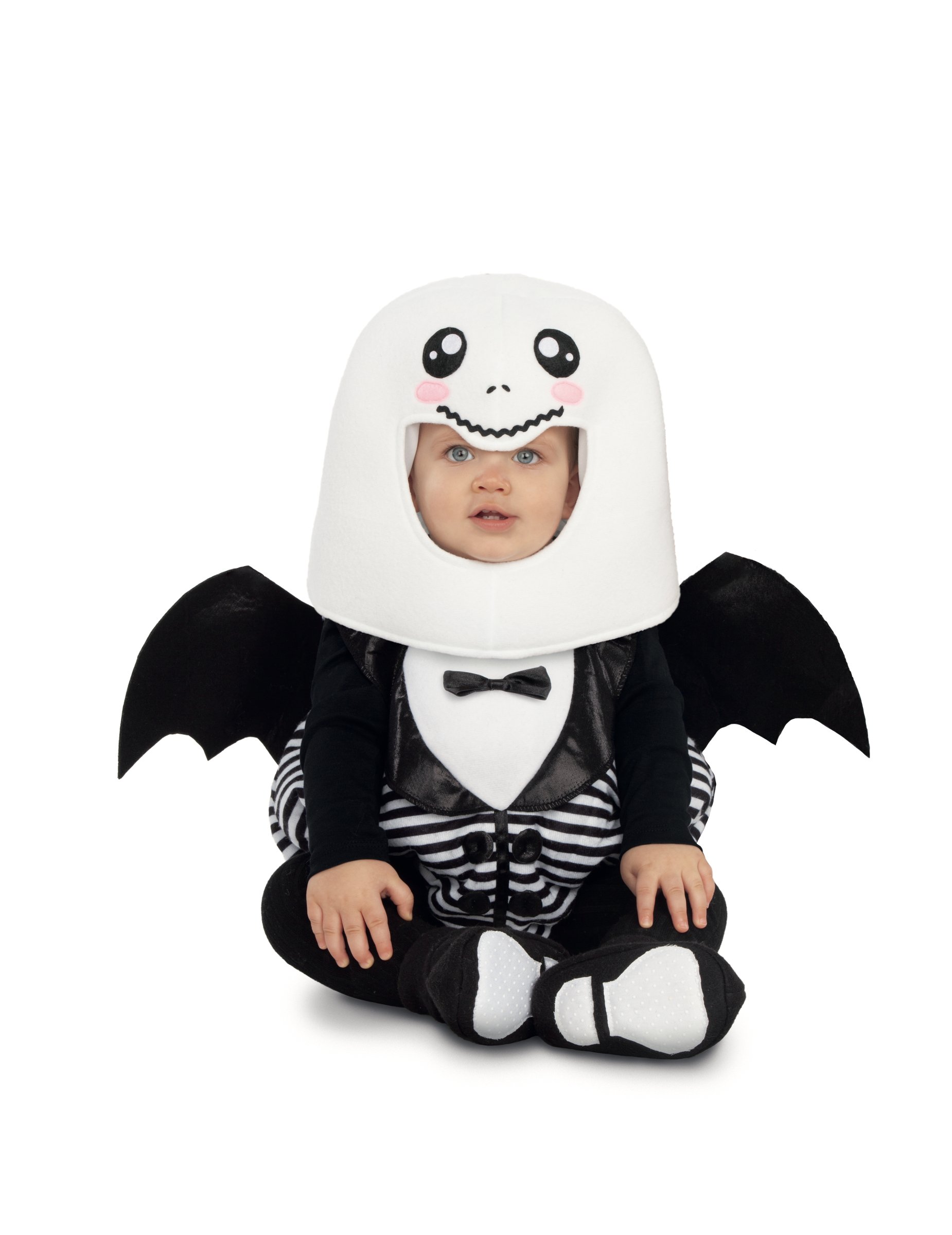 Geflügeltes Gespenster-Kostüm für Babys weiss-schwarz von VIVING COSTUMES / JUINSA