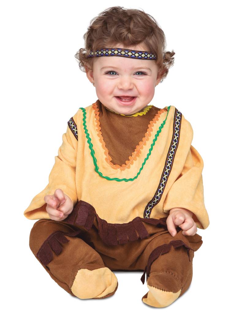 Indianer-Kostüm für Babys Faschingskostüm braun von VIVING COSTUMES / JUINSA