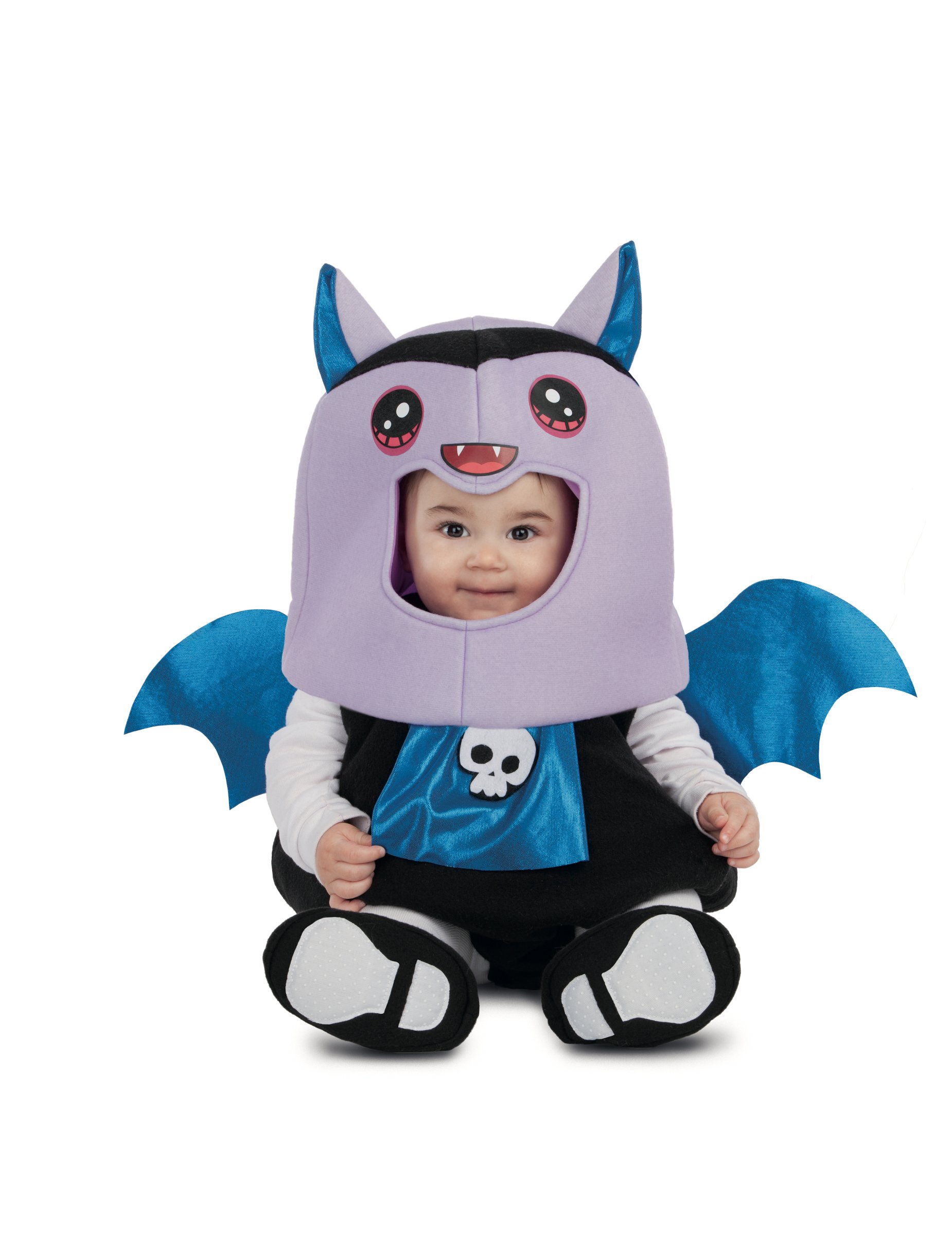 Niedliches Fledermaus-Kostüm für Babys Halloweenkostüm lila-blau-schwarz von VIVING COSTUMES / JUINSA