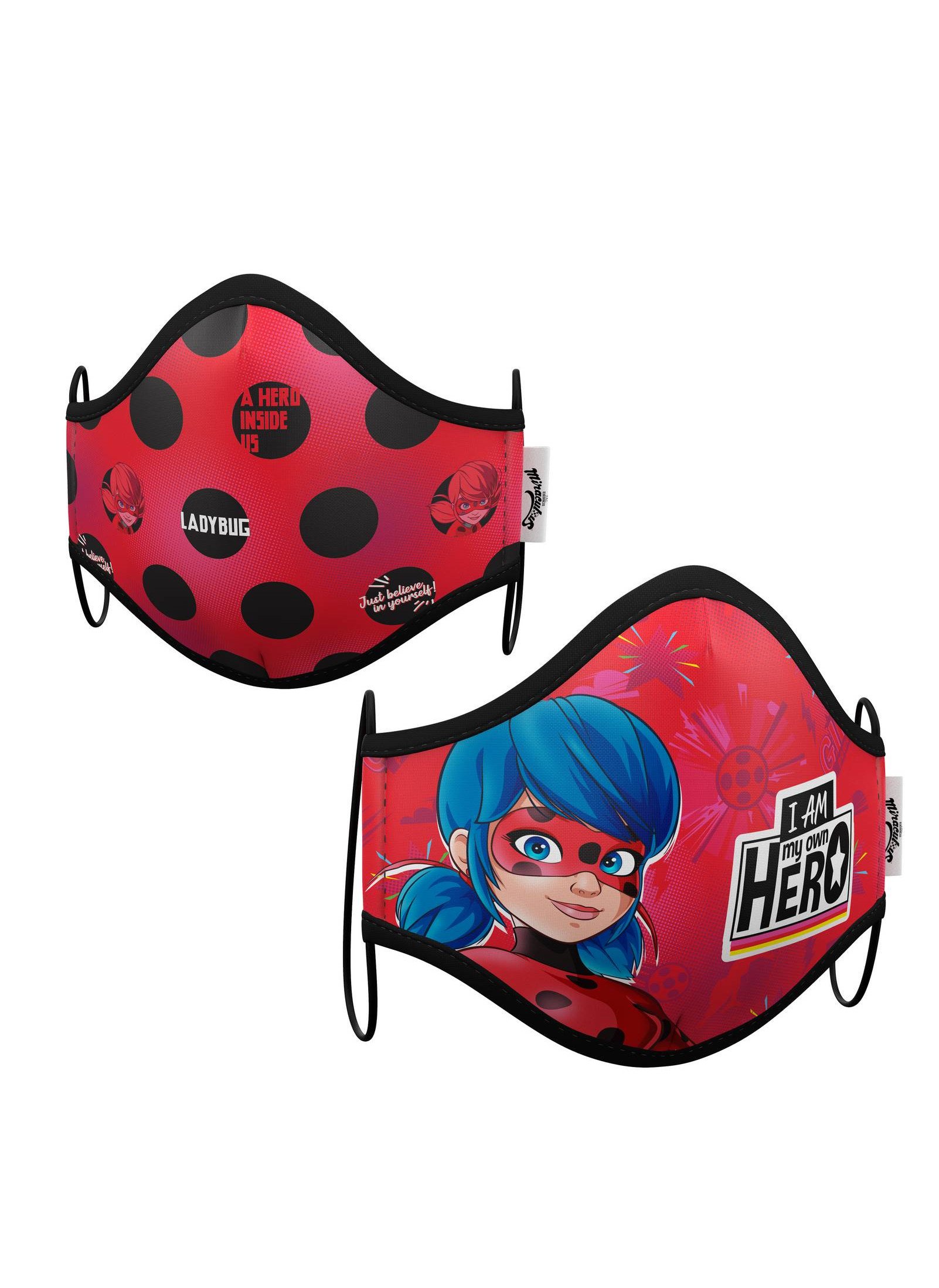 Offizielle Ladybug Mund-Nasenmaske für Kinder 2 Stück bunt Offizielle Ladybug Mund-Nasenmaske für Kinder 2 Stück bunt von VIVING COSTUMES / JUINSA