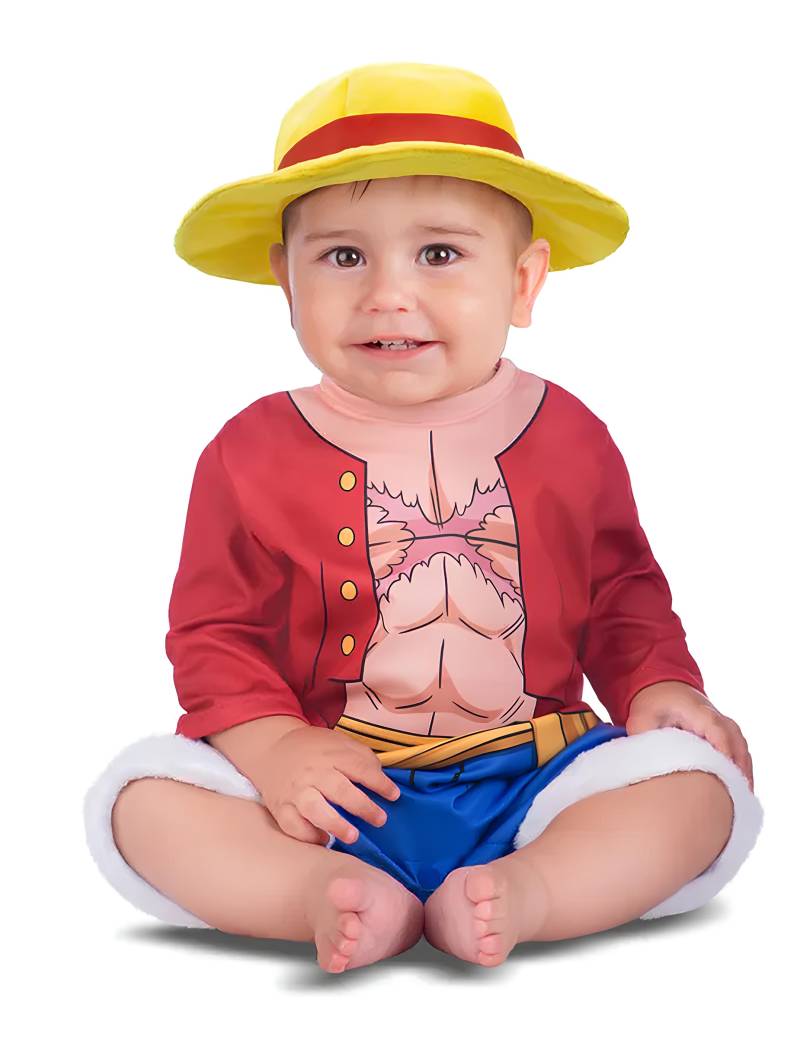 One Piece Ruffy-Kostüm für Babys rot-blau-gelb von VIVING COSTUMES / JUINSA