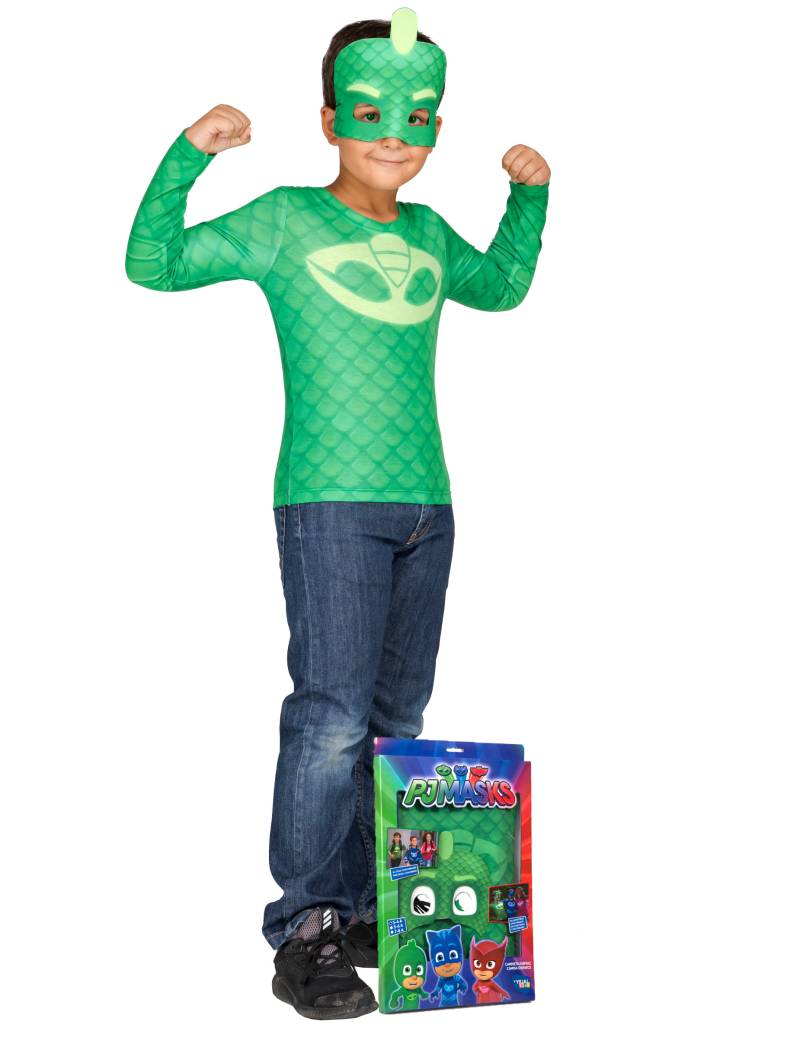 PJ Masks-Kinderkostüm Gecko Lizenzkostüm grün von VIVING COSTUMES / JUINSA