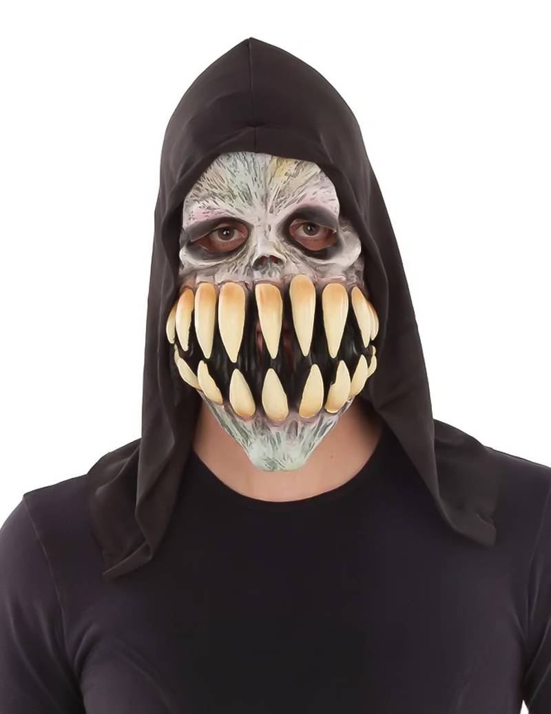 Zähne-Maske für Erwachsene Halloweenmaske grau von VIVING COSTUMES / JUINSA