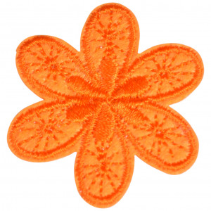 Aufbügeletikett Blume Orange 4,5 x 4 cm von VJ Green