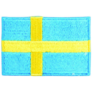 Aufbügeletikett Flagge Schweden 4 x 6 cm - 1 Stk von VJ Green