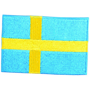 Aufbügeletikett Flagge Schweden 9 x 6 cm - 1 Stk von VJ Green