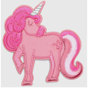 Aufbügeletikett Pink Einhorn 6,5 x 7 cm von VJ Green