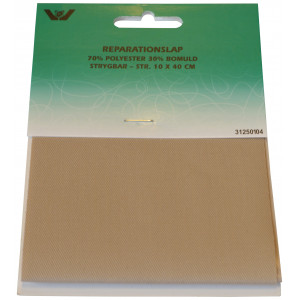 Aufbügeletikett/Reparaturpflaster Polyester/Baumwolle Beige 10x40cm - von VJ Green