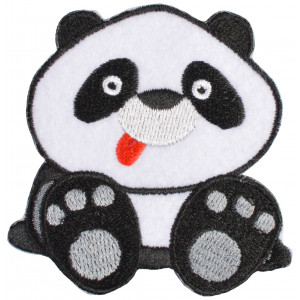 Aufbügeletikett Sitzender Panda 6,4 x 6,5 cm von VJ Green