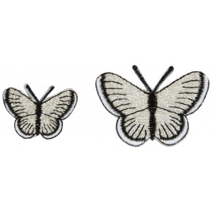 Bügelbild Schmetterlinge Silber Versch. Größen - 2 Stk von VJ Green