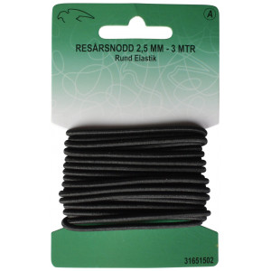 Elastisches Band rund Schwarz 2,5mm 3m von VJ Green