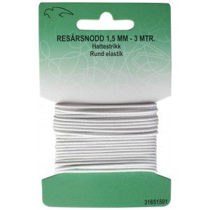 Elastisches Band rund Weiß 1,5mm 3m von VJ Green