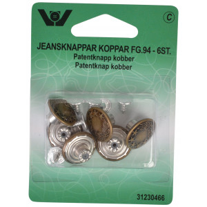 Jeansknöpfe Kupfer 17mm - 6 Stk von VJ Green